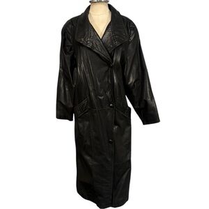 Vintage Wilsons Leather Retro 80s Midi Coat Size Small